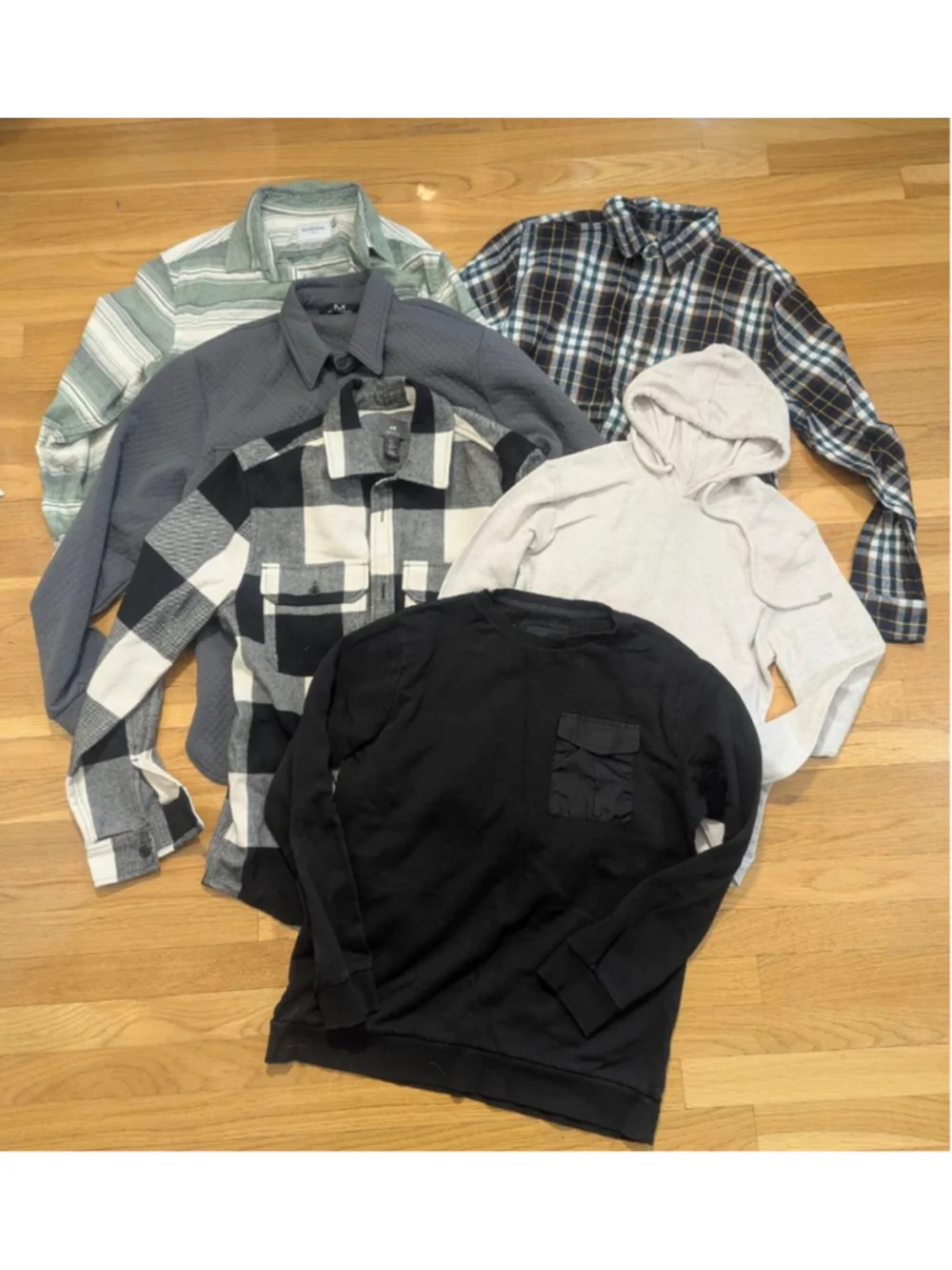 Men's Medium Long Sleeve Shirt Bundle 6 Items